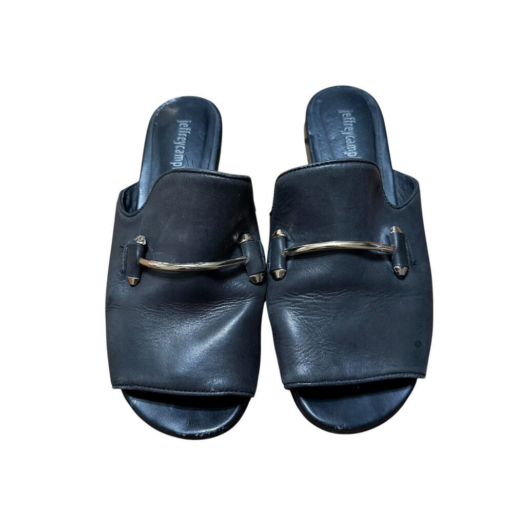 Jeffrey Campbell Black Leather Talley Sandals Size 7